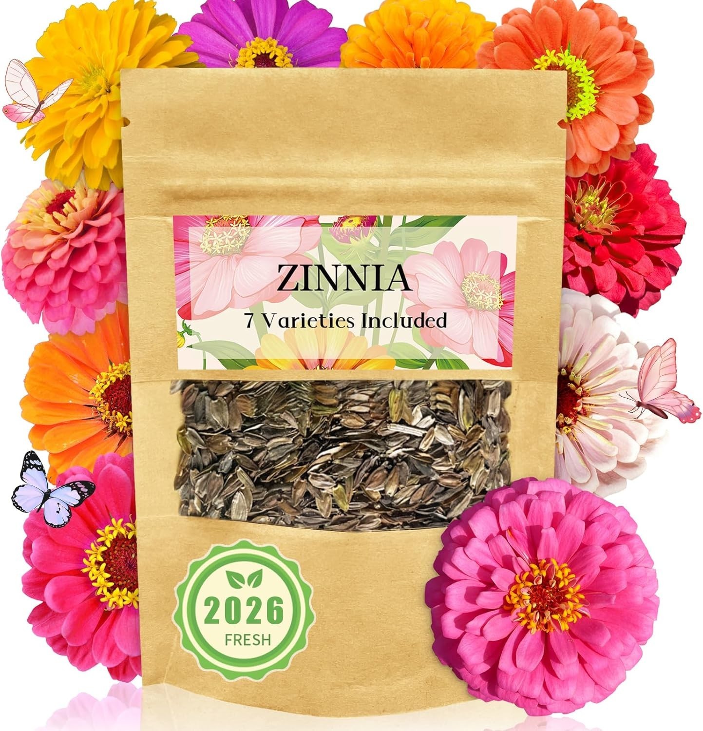 Zinnia Seeds Bulk 5,000+ | Outdoor Flower for Planting |Giant Zinnia Seeds