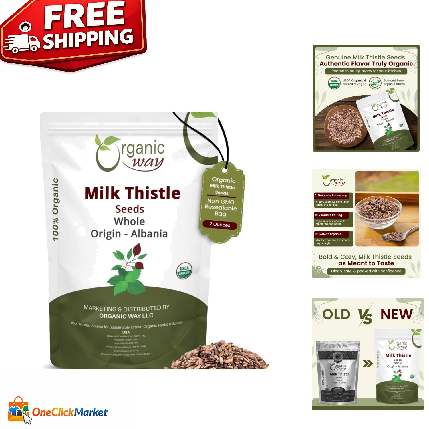 Wild-Harvested Milk Thistle Seeds – 2 Oz, Organic & Non-GMO, Skin Health Boost