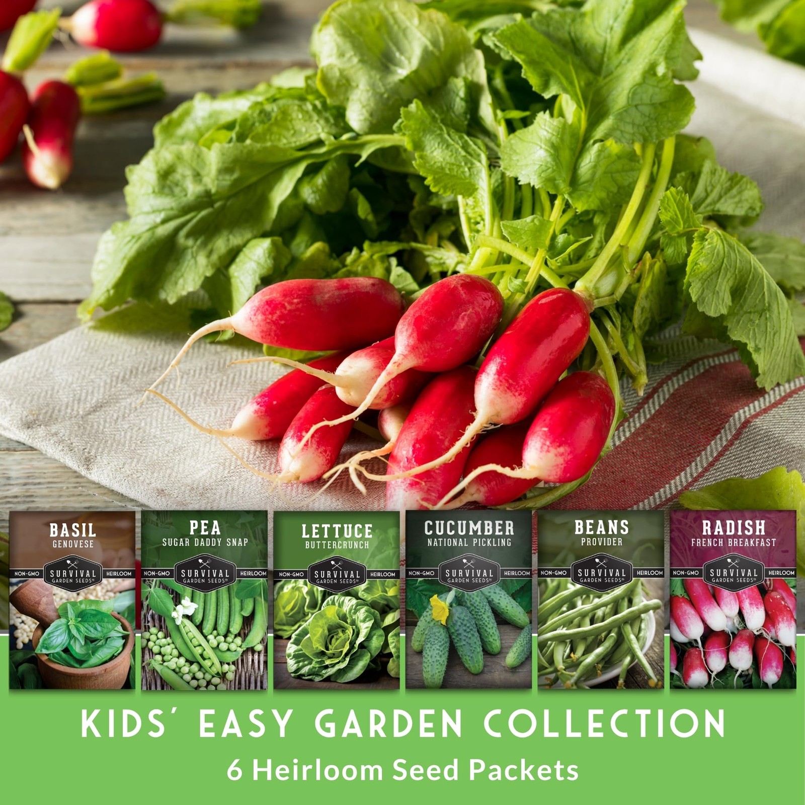 Survival Garden Seeds Kids’ Easy Collection – Cucumber, Multicolor