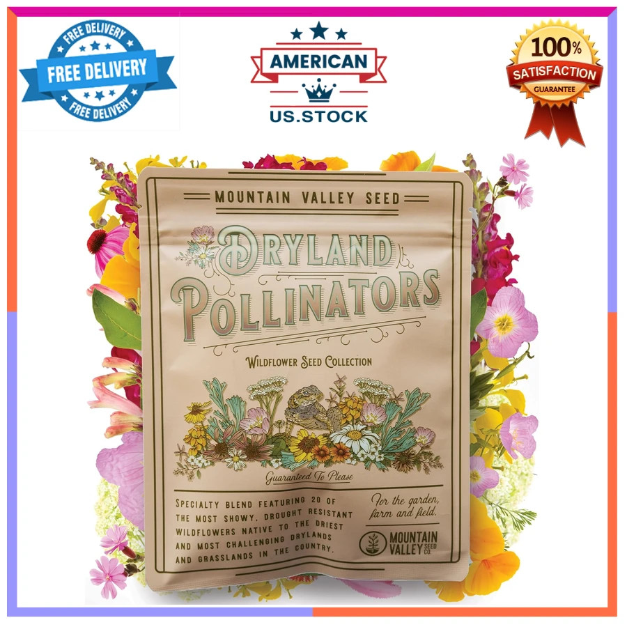 Mountain Valley Seed Co Wildflower Mix 2 Oz 19 Varieties Bee Friendly Pollinator