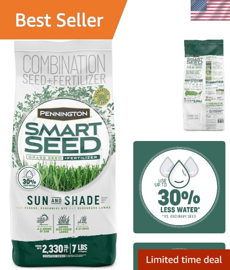 7 lb Smart Seed Sun and Shade Grass Mix – Perfect for Diverse Lawn Conditions
