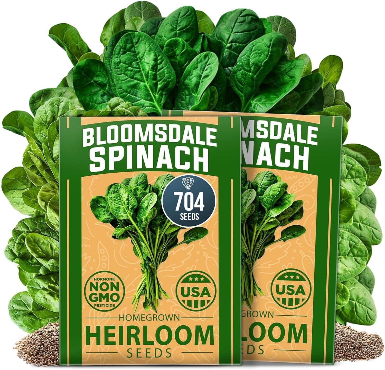 Heirloom Spinach Seeds 704+ – Low Maintenance, High Germination Success
