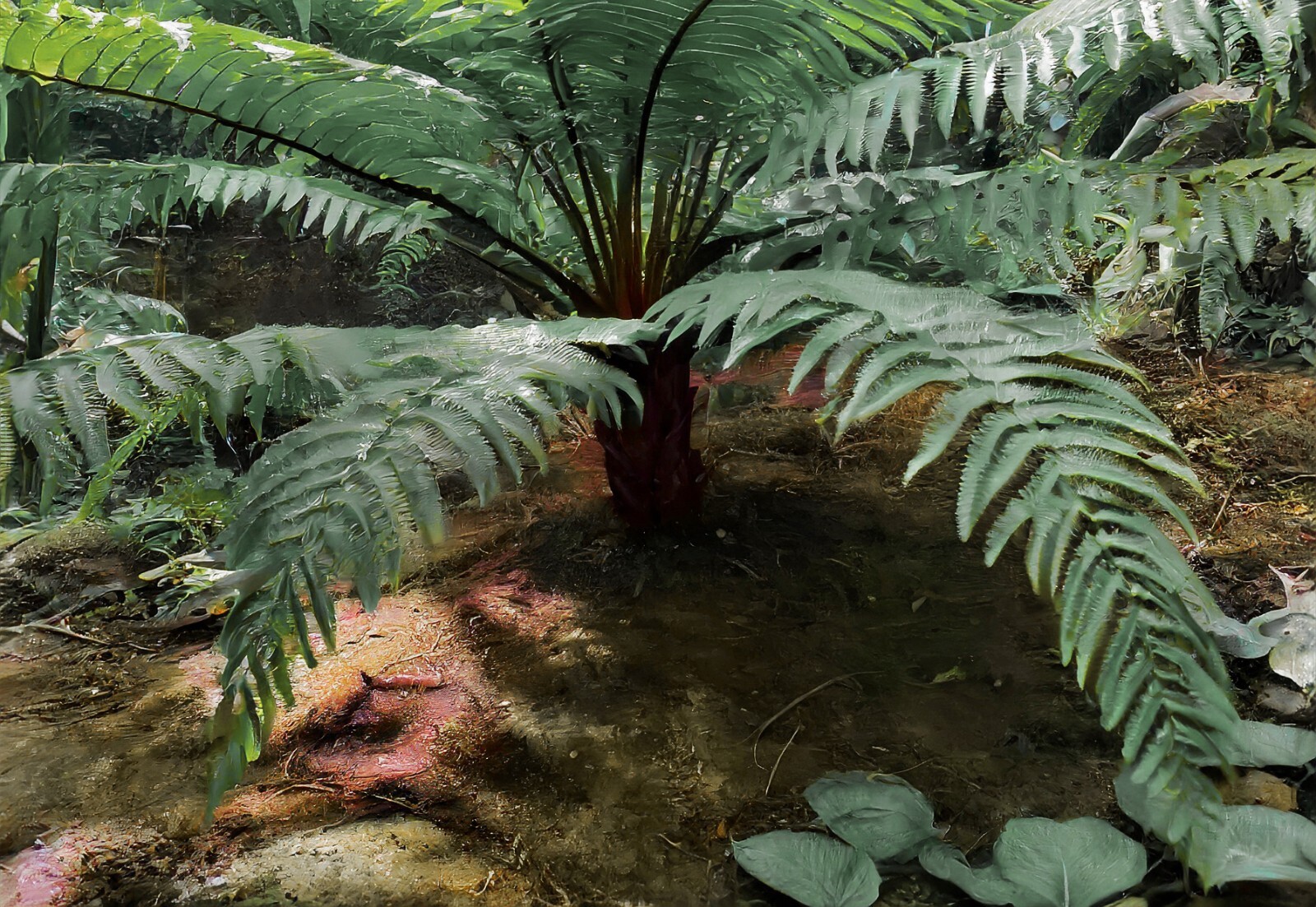 Mature 2 ft : EX RARE LIVE Bare plant Cyathea Alsophila TREE FERN drk green leaf