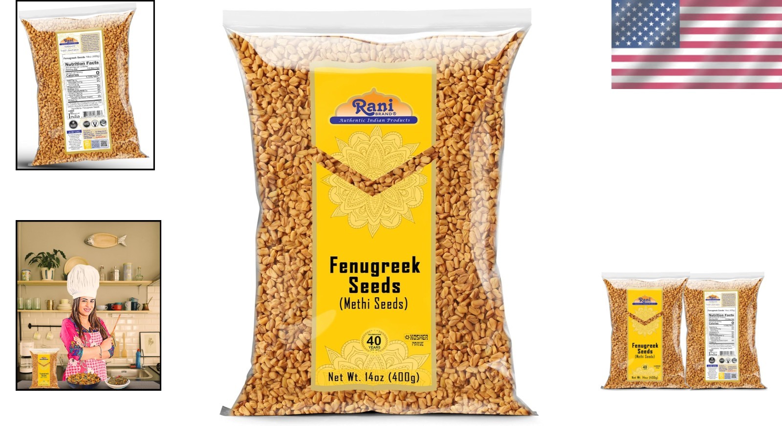 Rani 14oz Fenugreek Methi Seeds – Authentic Indian Spice, & Gluten-Free