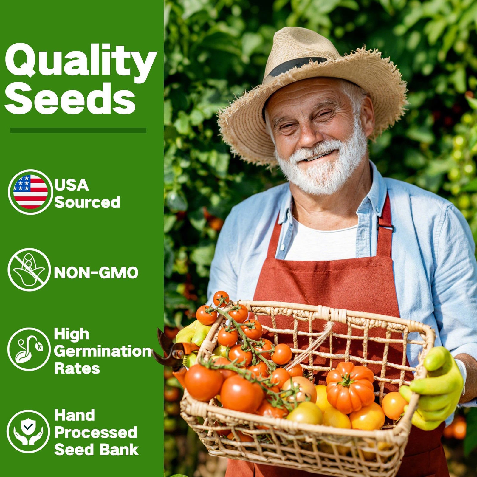 Year-Round USDA Zone 7 Seed Bank – 32 Non-GMO Heirloom Vegetable & Flower Seeds
