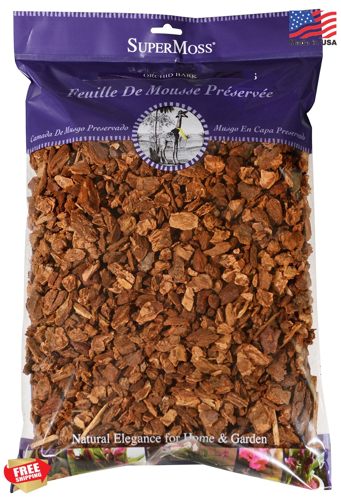 SuperMoss (23114) Orchid Potting Bark, Natural, 4 quarts