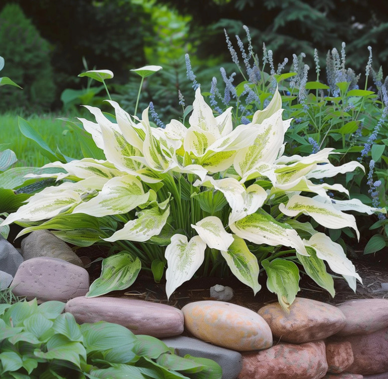 3 White Feather Hosta Bare Root Plants Hardy Shade Garden Perennial Gift Set