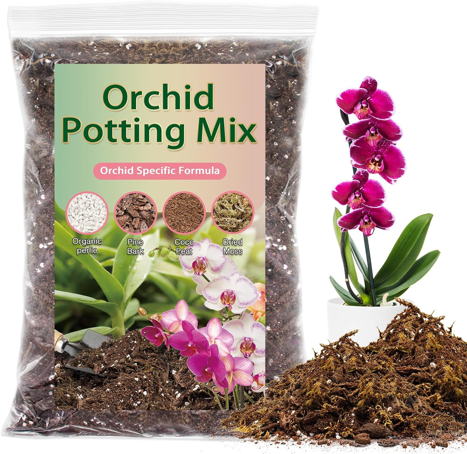 Premium Orchid Potting Mix for Repotting,1 Quart Orchid Soil for Various Orchid