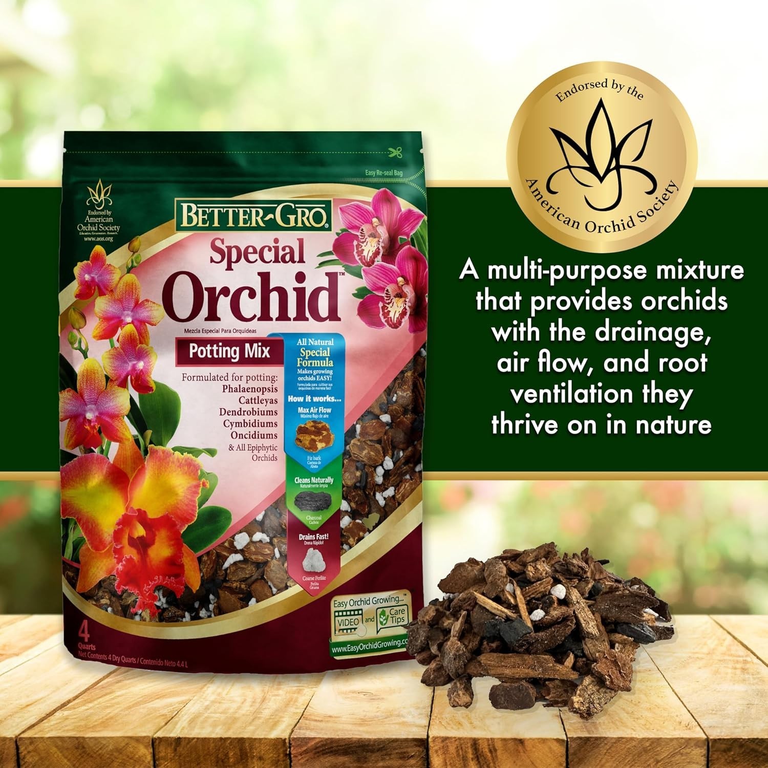 Expertly Formulated Orchid Bark Mix – 4 Quarts for Optimal Drainage & Airflow