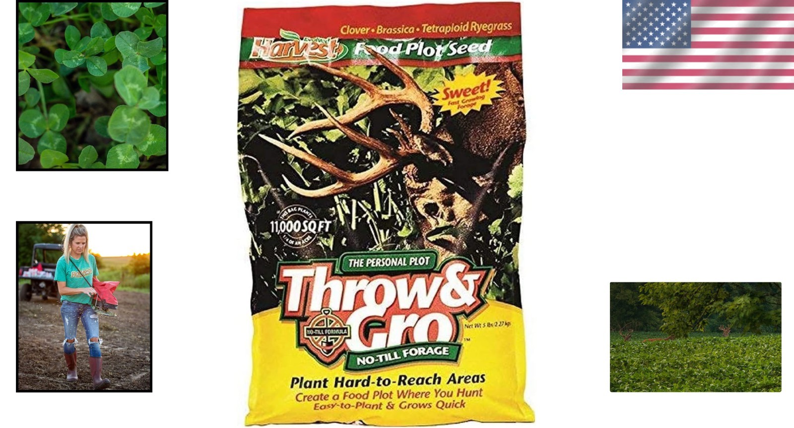 Nutritious Evolved Harvest No-Till Forage for Deer – 5 Lbs Fast-Growing Seeds