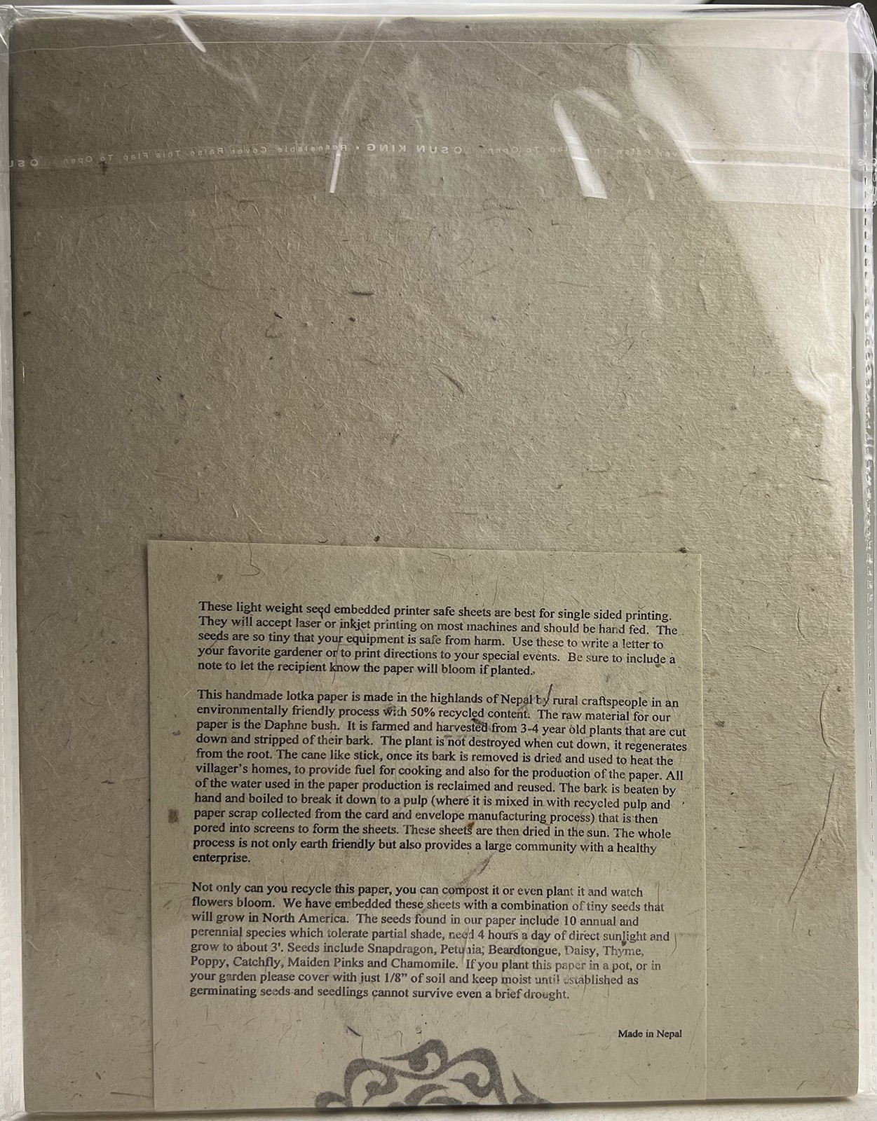 Recycled Lotka Printer Paper with 25 Seed Embeds for EcoFriendly Printing