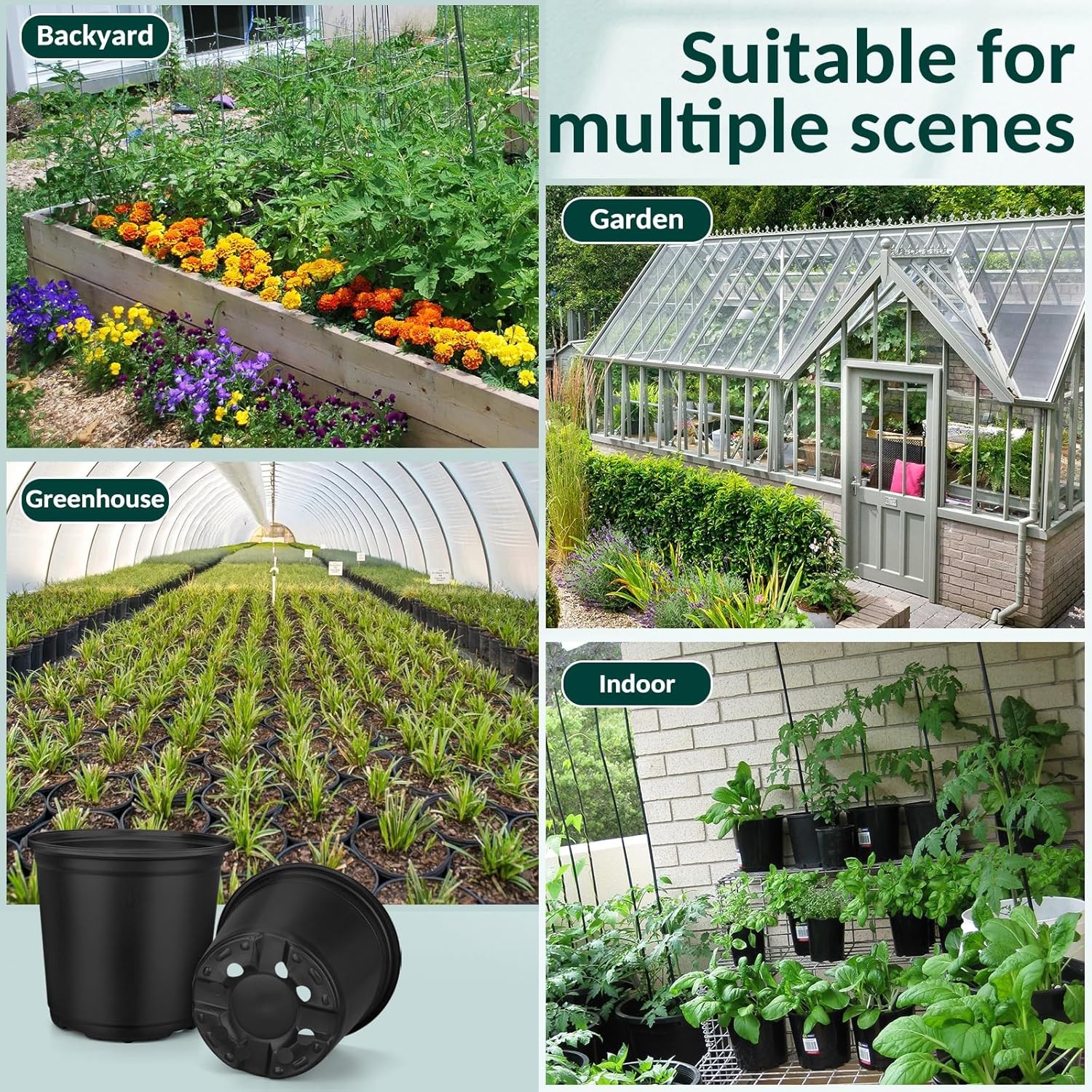 110 Pcs Small Plastic Plant Pot, 4 Inch Nursery Pots with Drainage, Seedlings