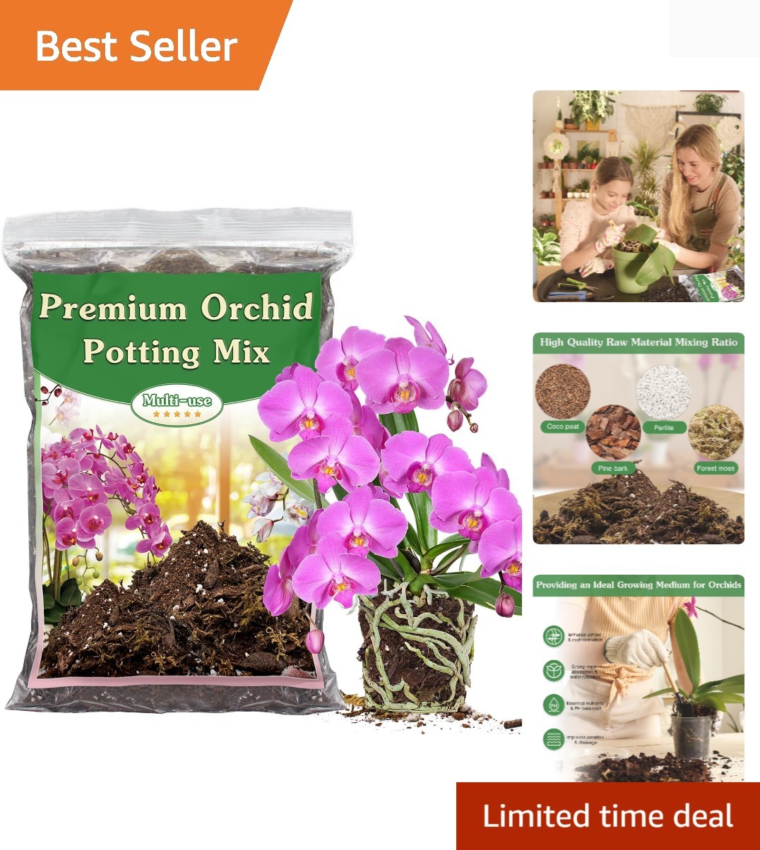 1 Quart Orchid Potting Mix for Thriving Orchids – Well-Draining Blend