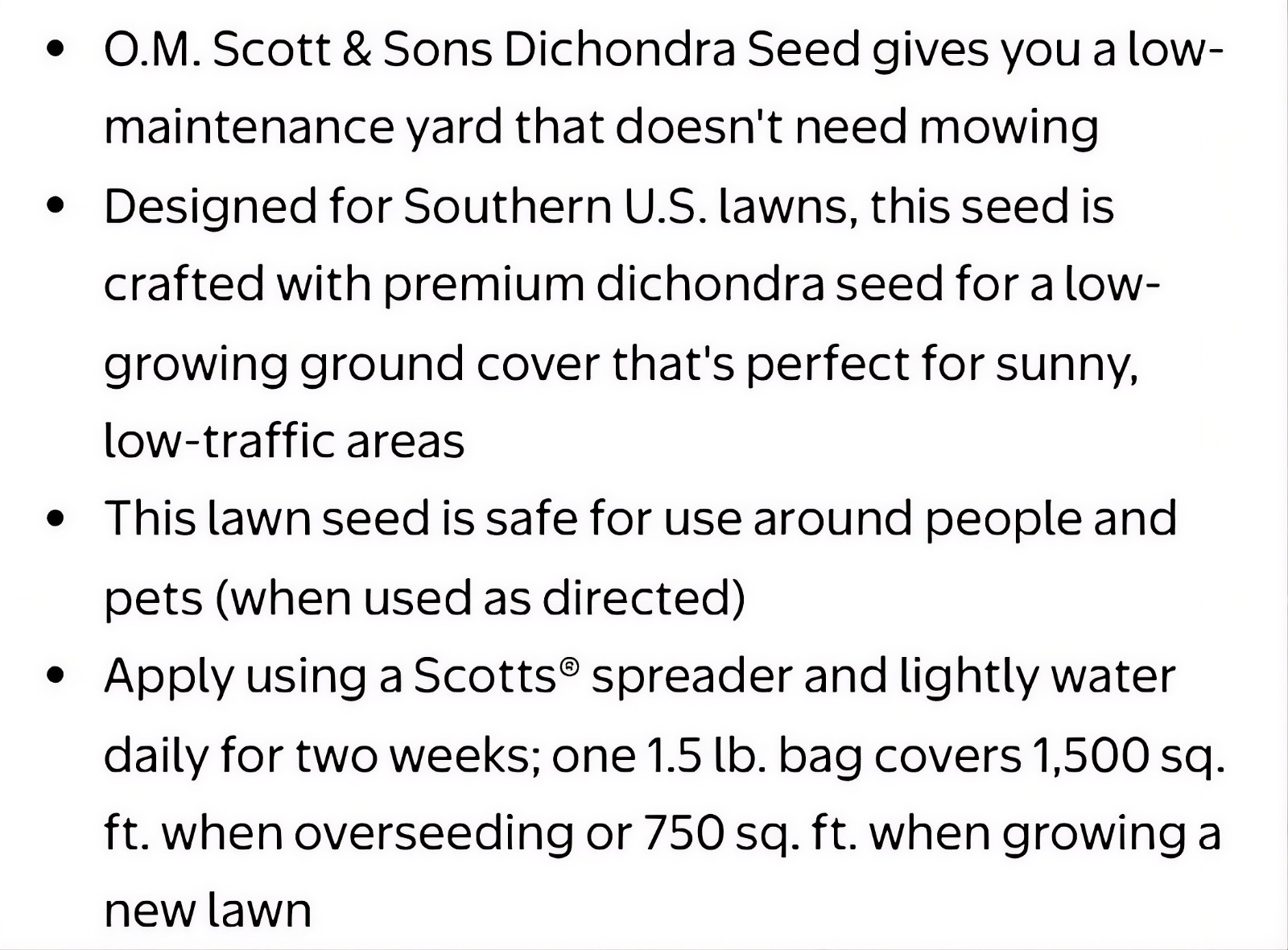 No Mow Lawn Dichondra Seeds – 1.5 lbs Lush Ornamental Ground Cover 1500 sq ft