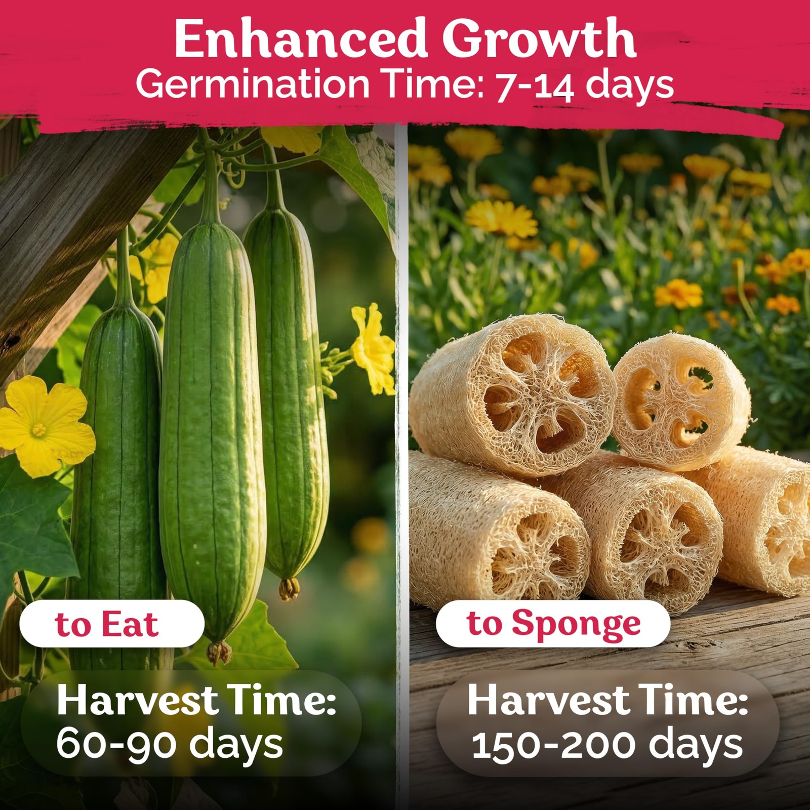 KVITER 40 Luffa Seeds (Luffa Aegyptiaca)