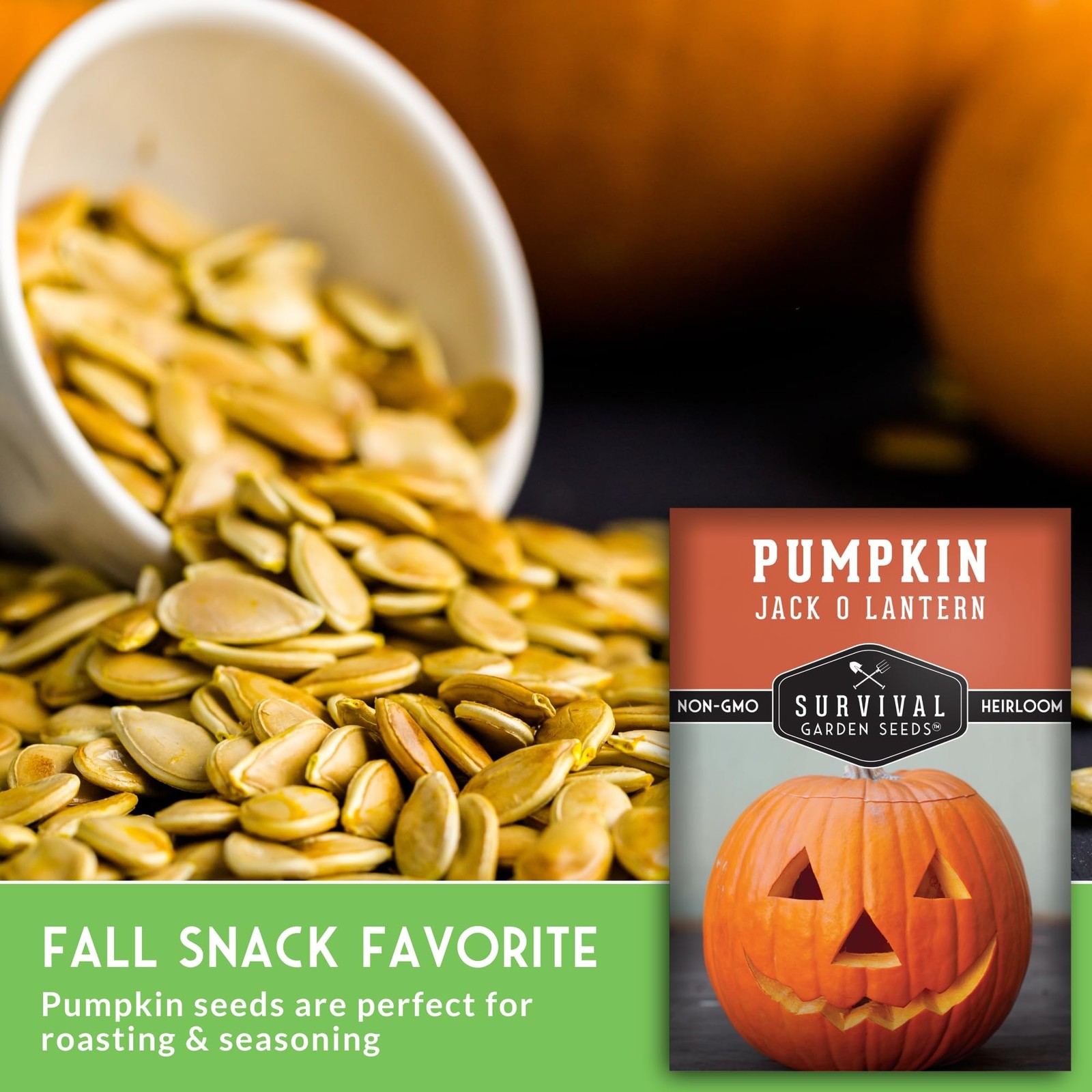 Jack O’ Lantern Pumpkin Seeds for Planting | Heirloom Carving Pumpkins Orange