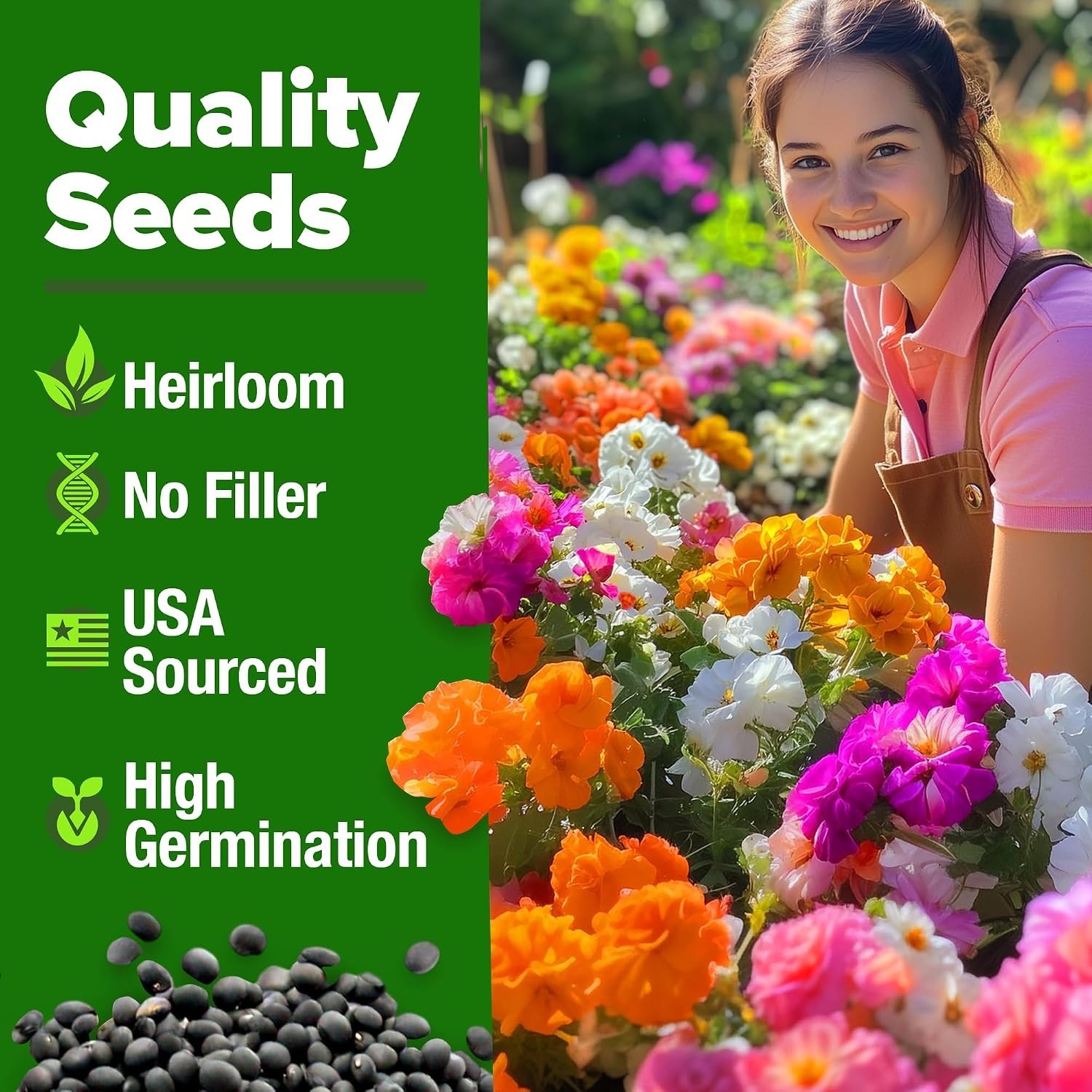 Moss Rose Bulk Seeds (23,500+) – Attract Pollinators with Low-Maintenance Color
