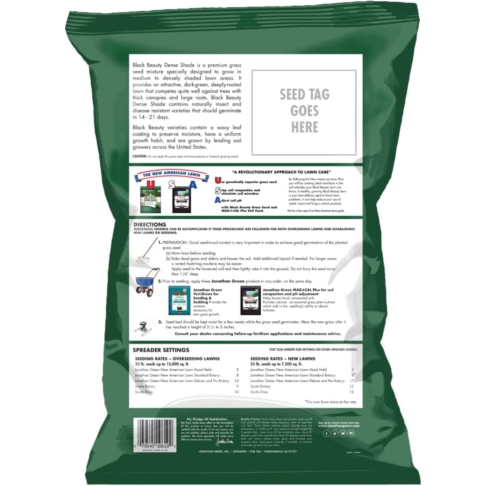 Jonathan Green Black Beauty Dense Shade Grass Seed Mix, 3lb