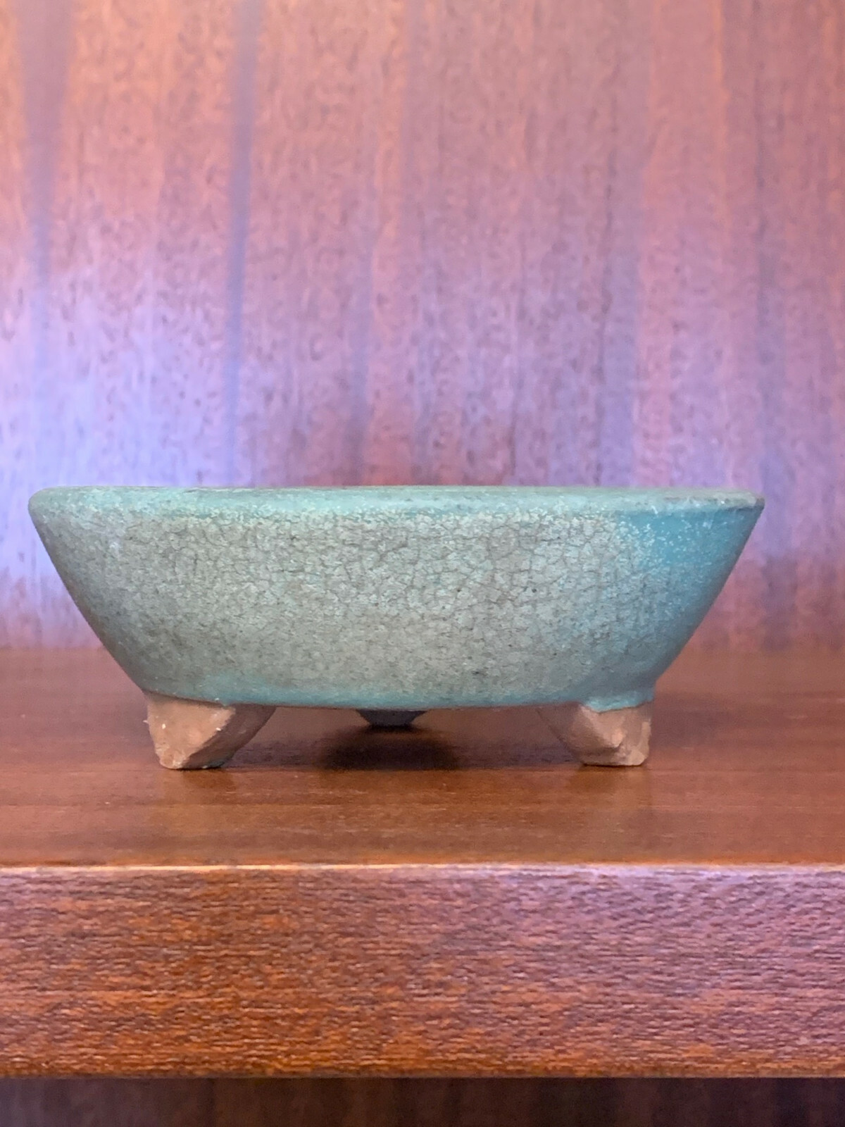 Green/blue Glazed High Quality Round Shohin Bonsai Tree Pot 4.625″x1.625″