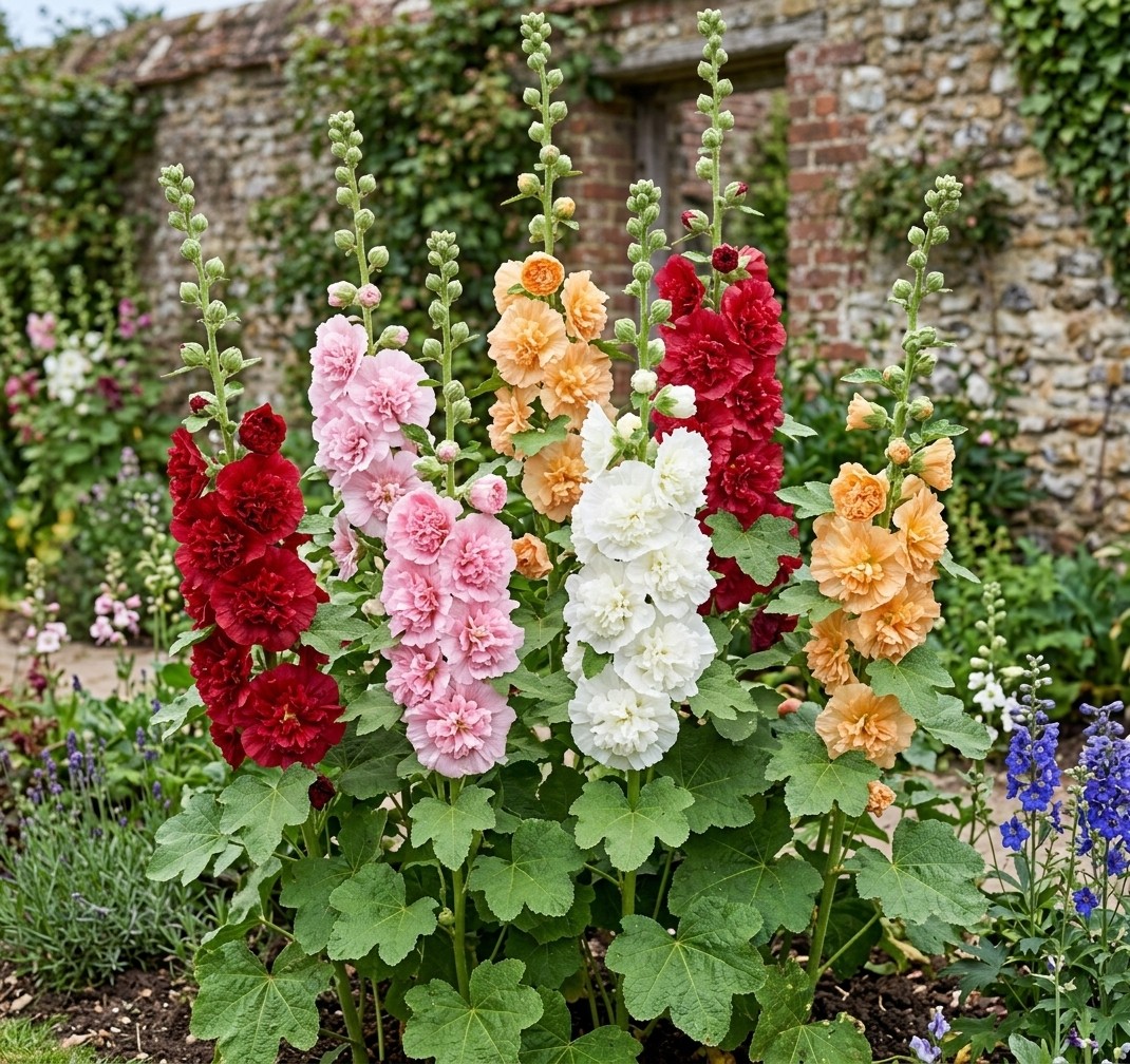 100pcs Hollyhock Ornamental Flower Seeds – Perfect for Home Outdoor Planting Are