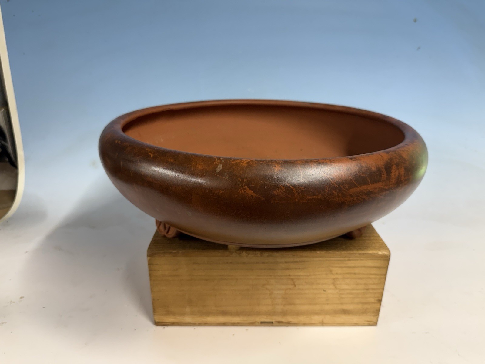Unknown Japanese Tokoname Bonsai Tree Pot 15 By 5” Big Old Round