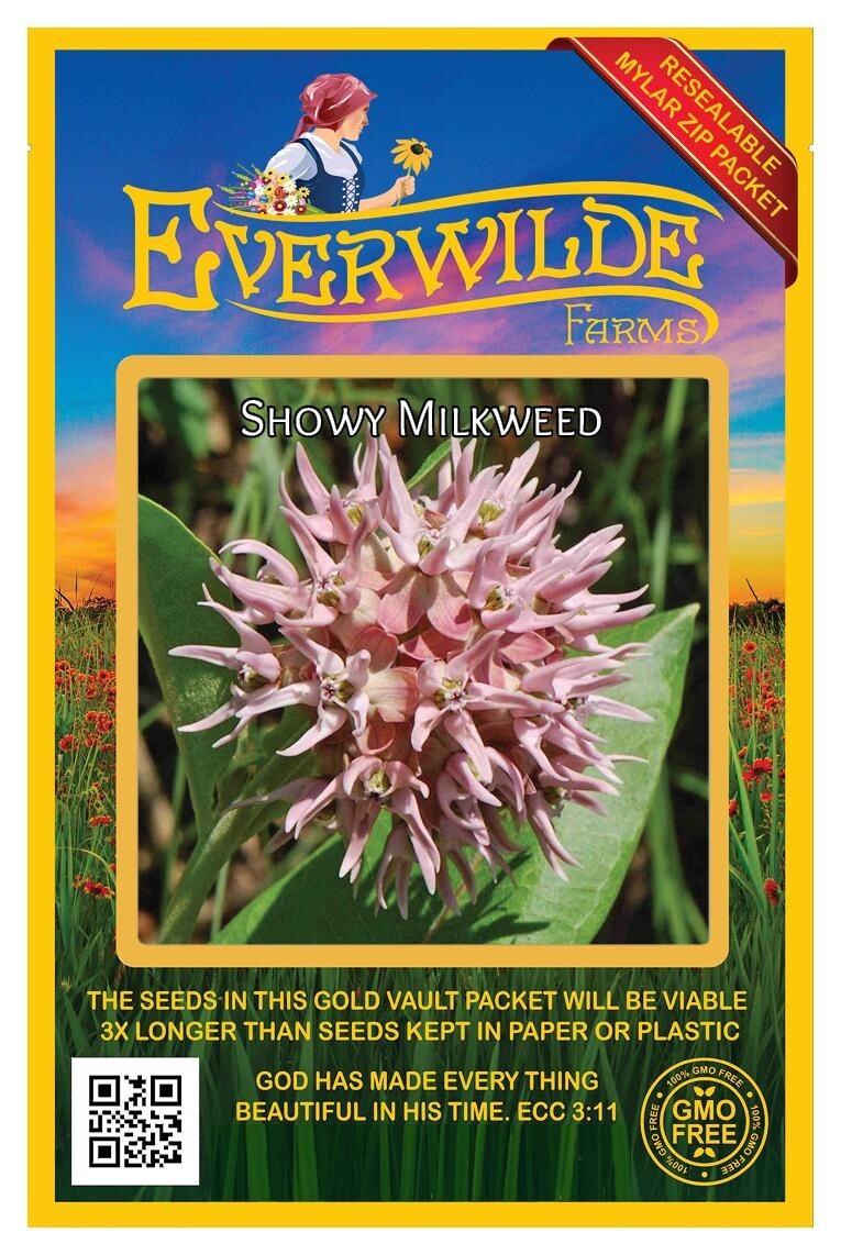 1 Oz Showy Milkweed Wildflower Seeds – Everwilde Farms Mylar Seed Packet