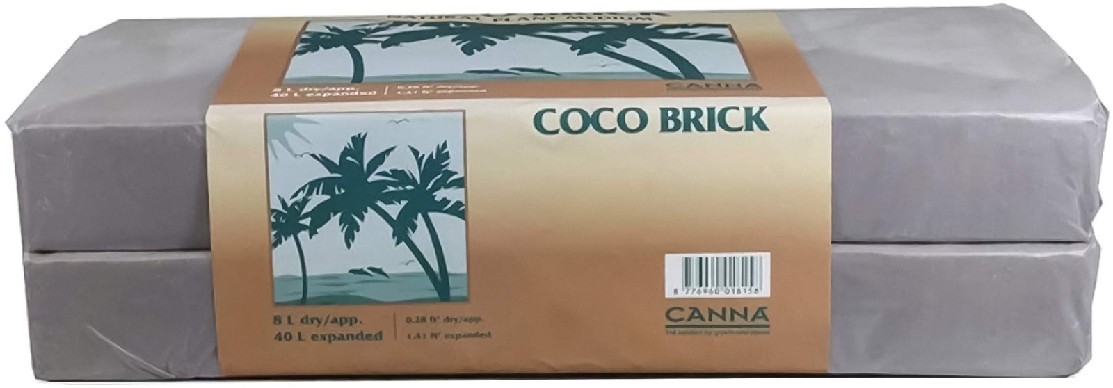 CANNA Coco Brick 40l Expandable Natural Plant Medium Soil Substrate, 40 Liter