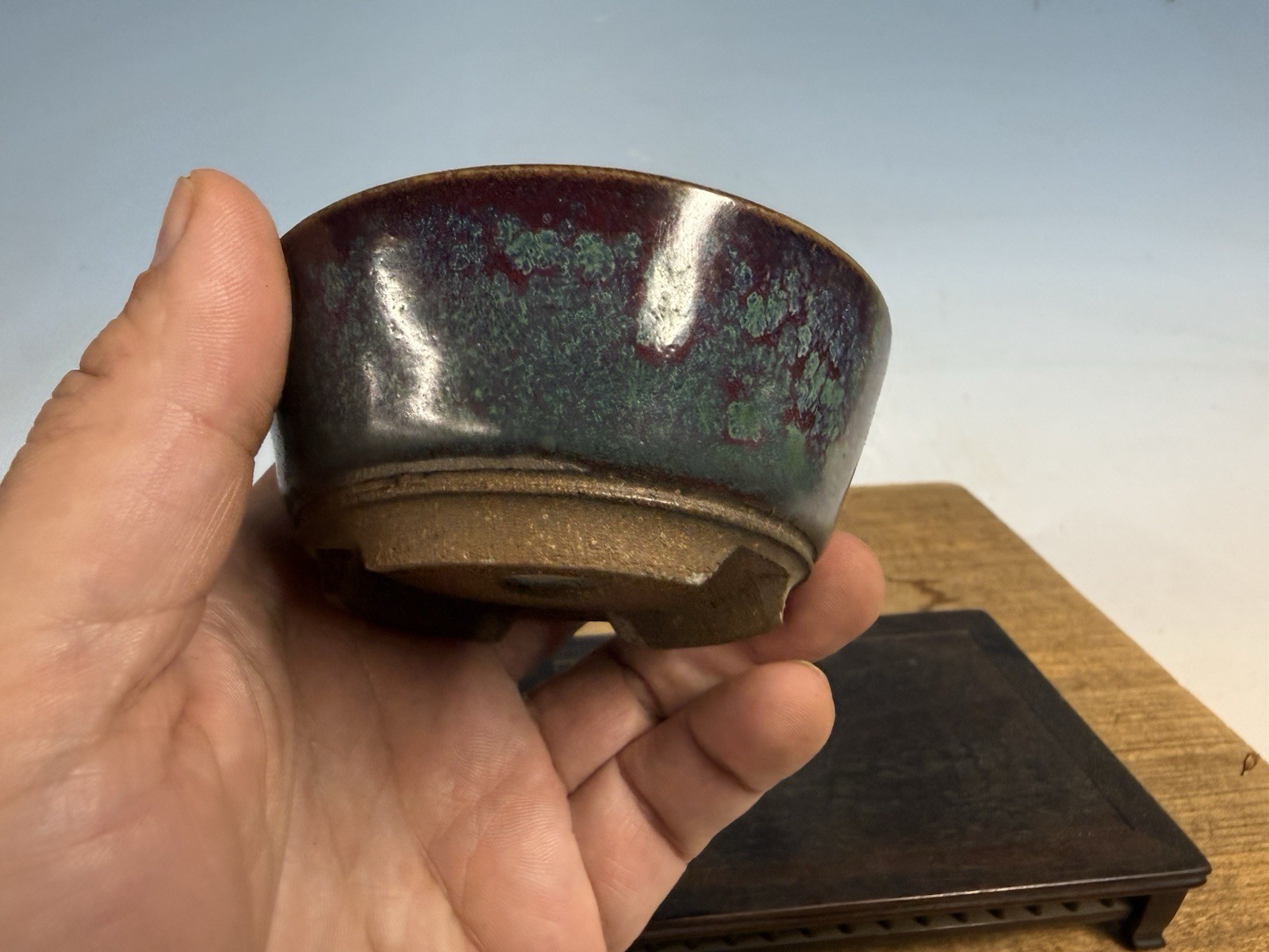 Japanese Unknown Maker Shohin Bonsai Tree Pot 3 5/8 By 1 5/8” Beautiful Glaze!!!