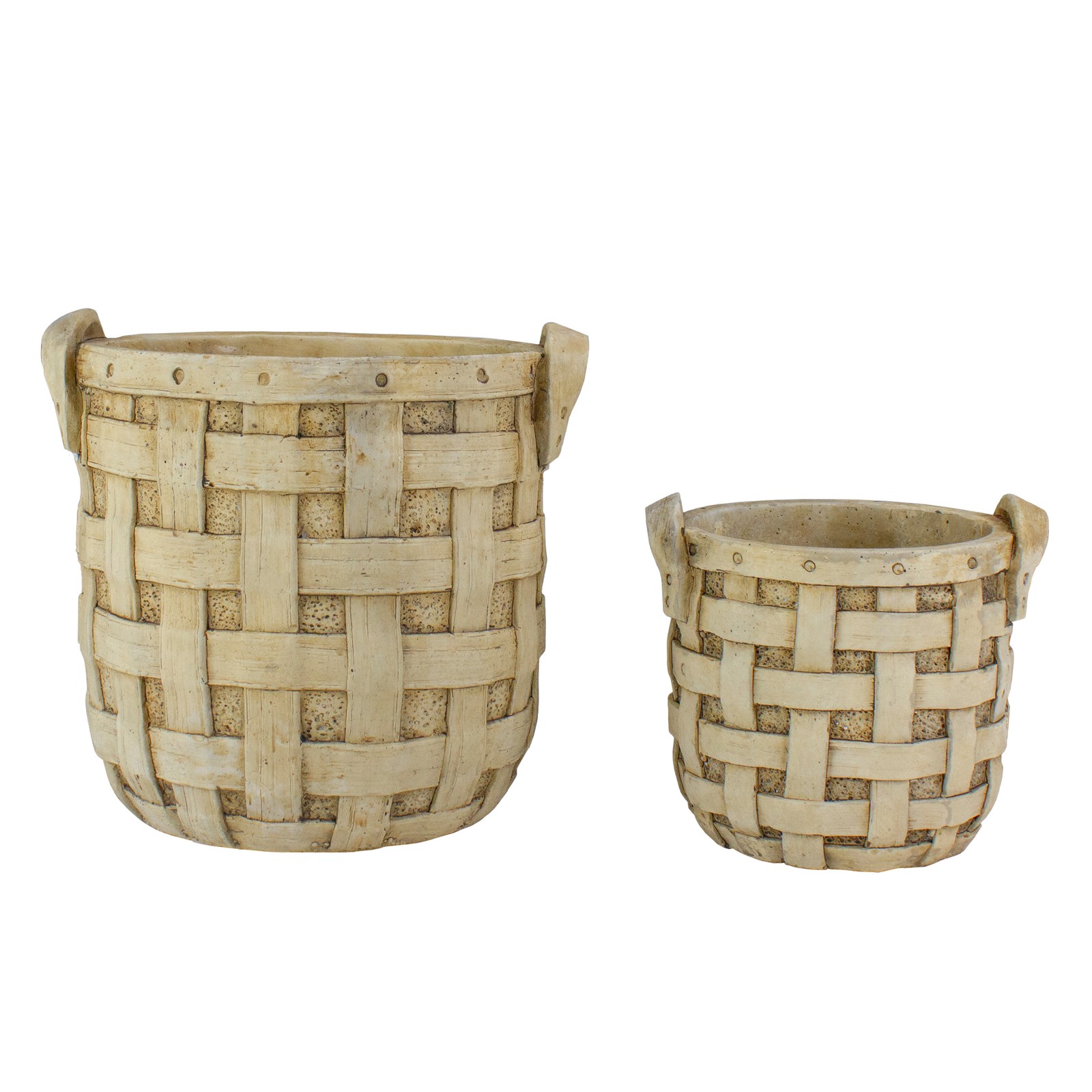 Napa Home & Garden Set of 2 Beige Tobacco Basket Planter Set 9.5″