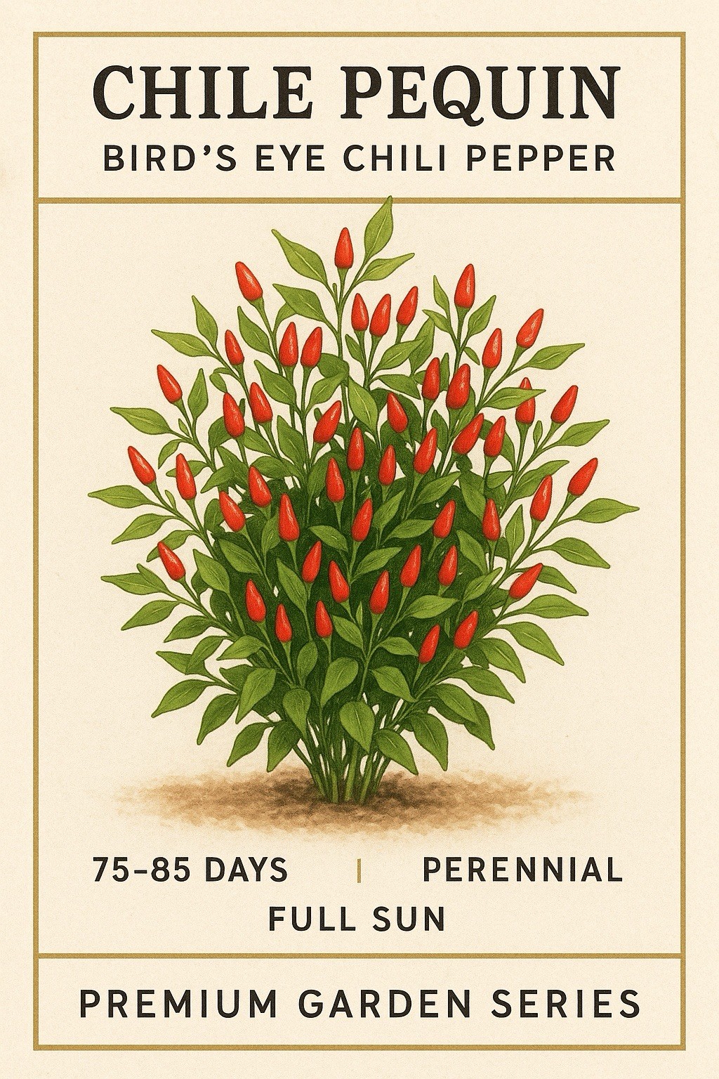 (80 SEEDS) PREMIUM CHILE PEQUIN BIRD EYE HOT PEPPER SEEDS