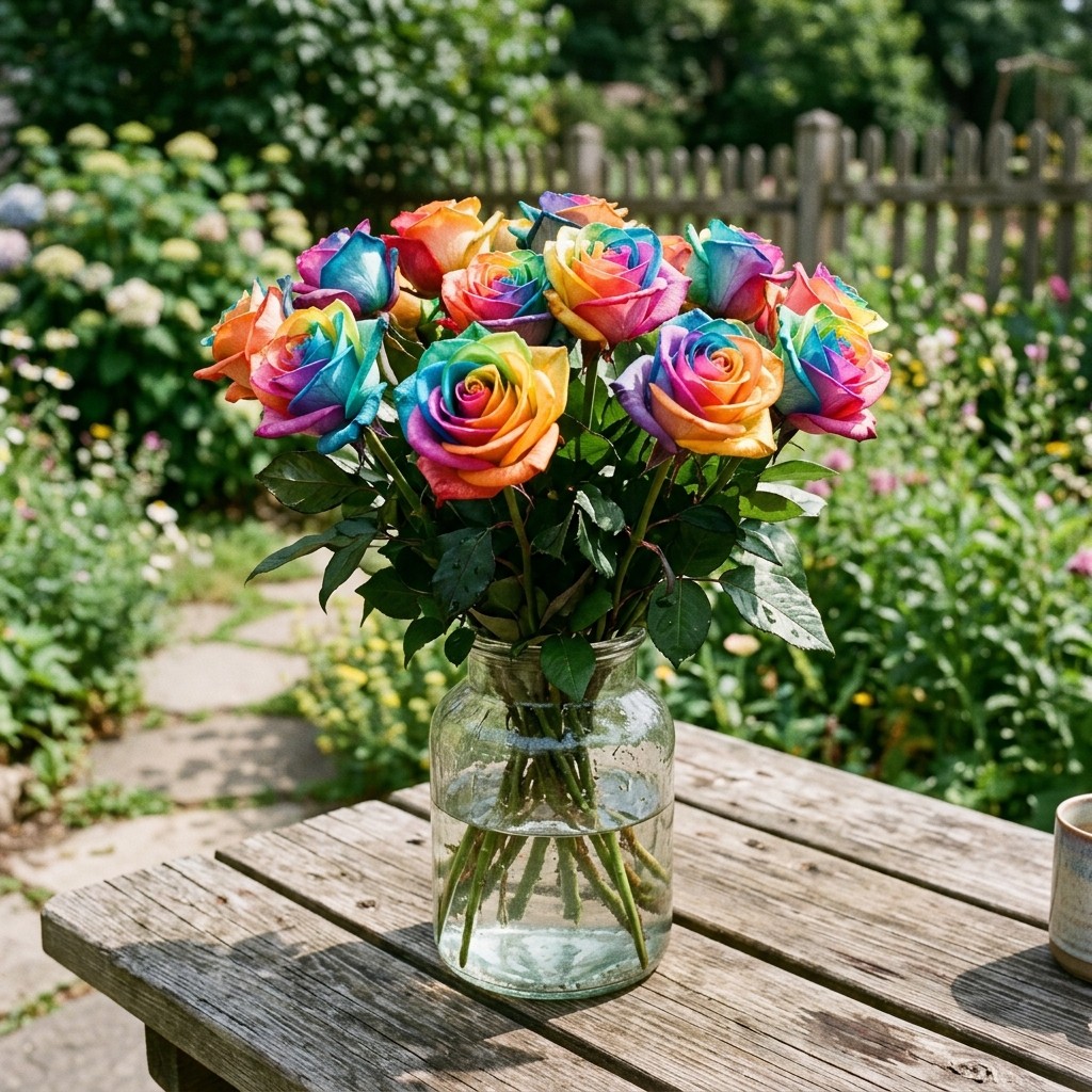 50 carefully packed Rainbow Rose Seeds – Beautiful Garden Flowers for Planting