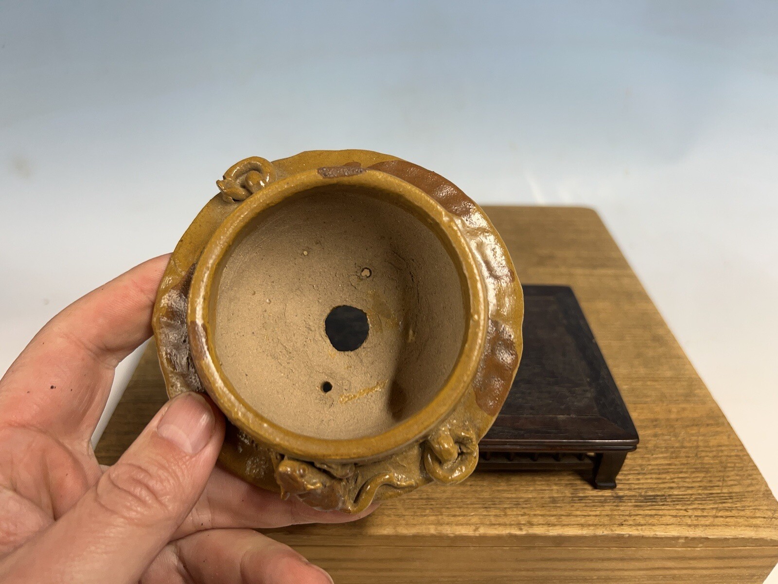 Japanese Unknown Maker Shohin Sized Bonsai Tree Pot 3 1/8 By 2” The Rat Pot