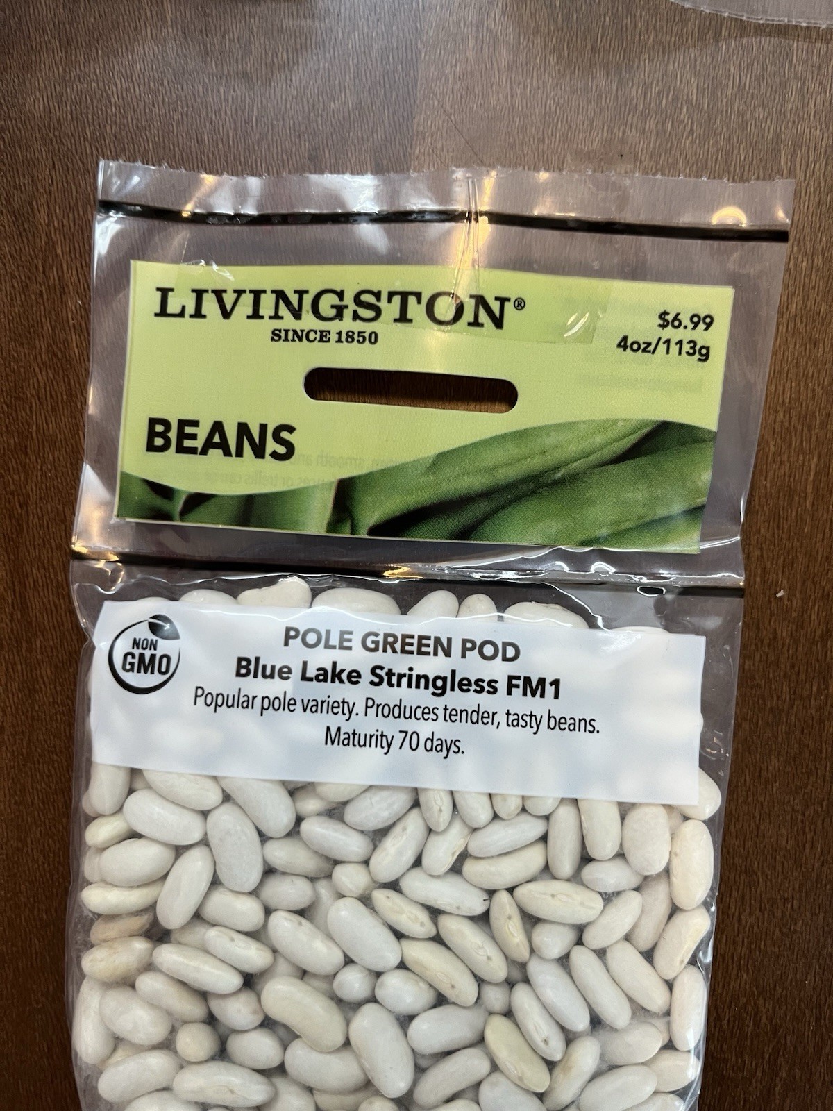 5 Bags Livingston Blue Lake stringless FM1 Pole Green Pod Bean, 4 Oz. Bag