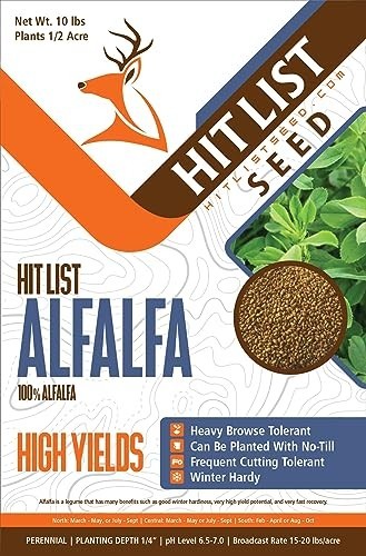 No-Till Alfalfa Food Plot Seeds for Deer – Perennial Seed Mix – 10 lbs, Plant Sp