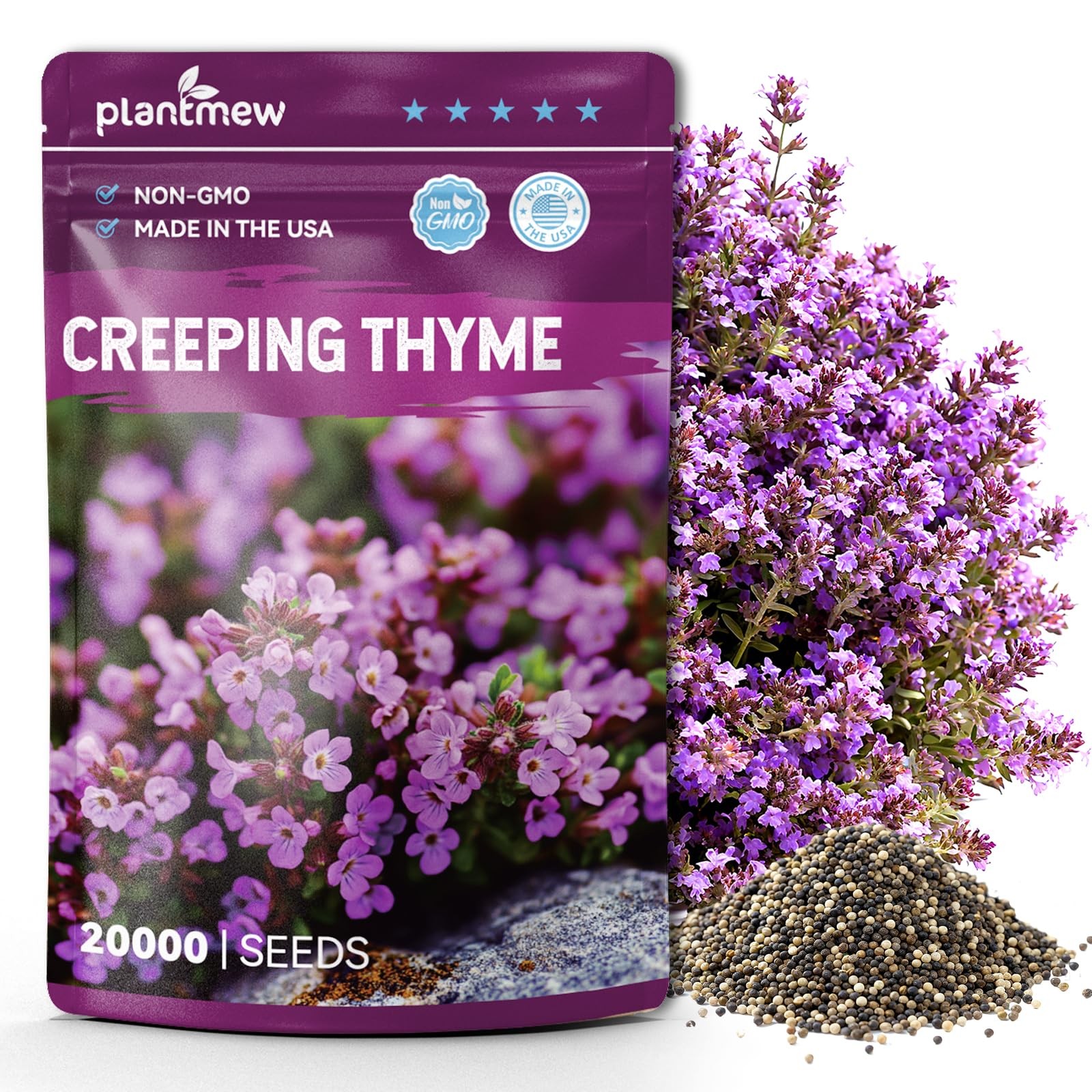 20000+ Creeping Thyme Seeds for Planting, Non-GMO Ground Cover Seeds, Fragran…