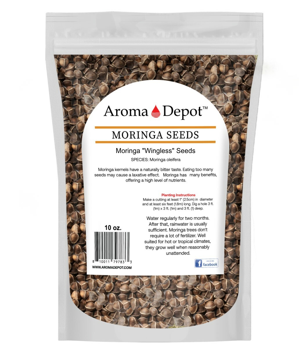 10 oz. Moringa Seeds 5000 Fresh Semilla de Moringa oleifera 5 Pouches Malunggay