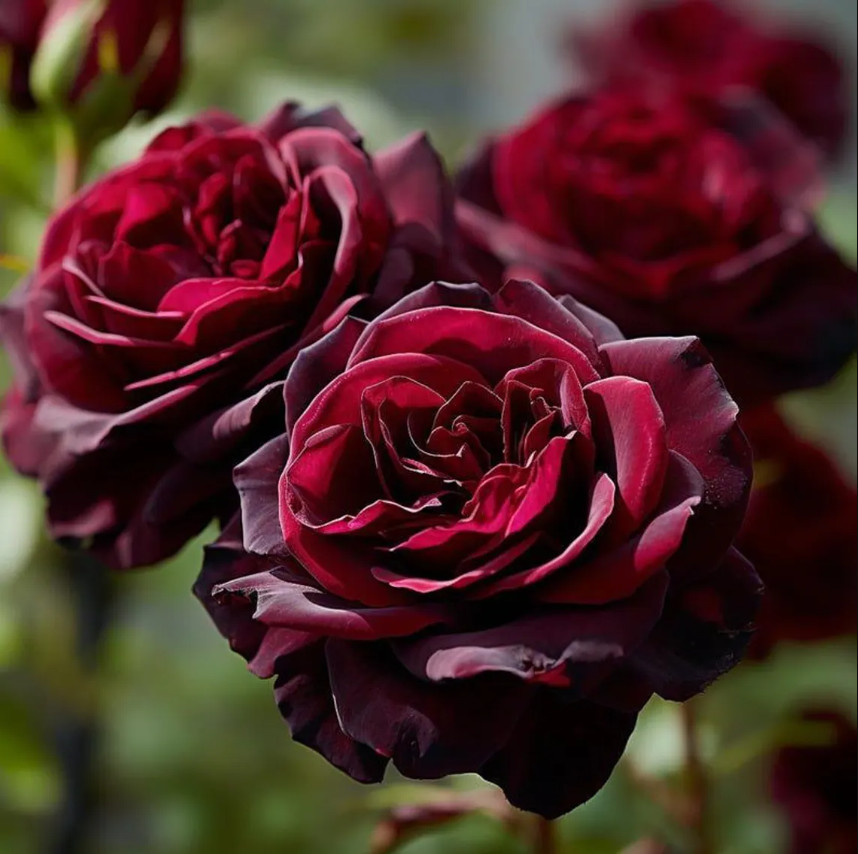 Black Baccara Roses Live Starter Plant Dark Red to Black Blooms 4-6″Tall No Pot