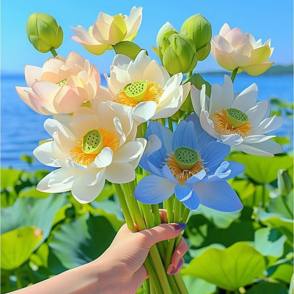 60pcs Mix Bonsai Lotus Seeds for Planting in Water Bowl Lotus Seed Water Lilys F