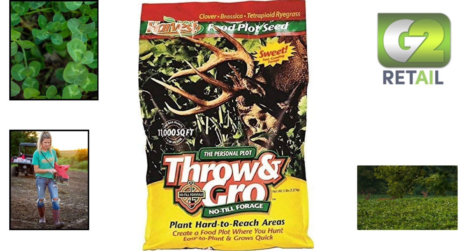 5 lbs No-Till Forage Seeds for Deer – Fast-Growing Nutritious Food Plot