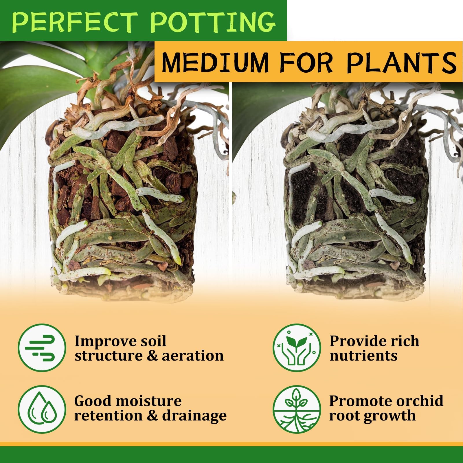 Legigo 2 Quarts Organic Orchid Potting Bark- All Natural Orchid Bark Potting Mix