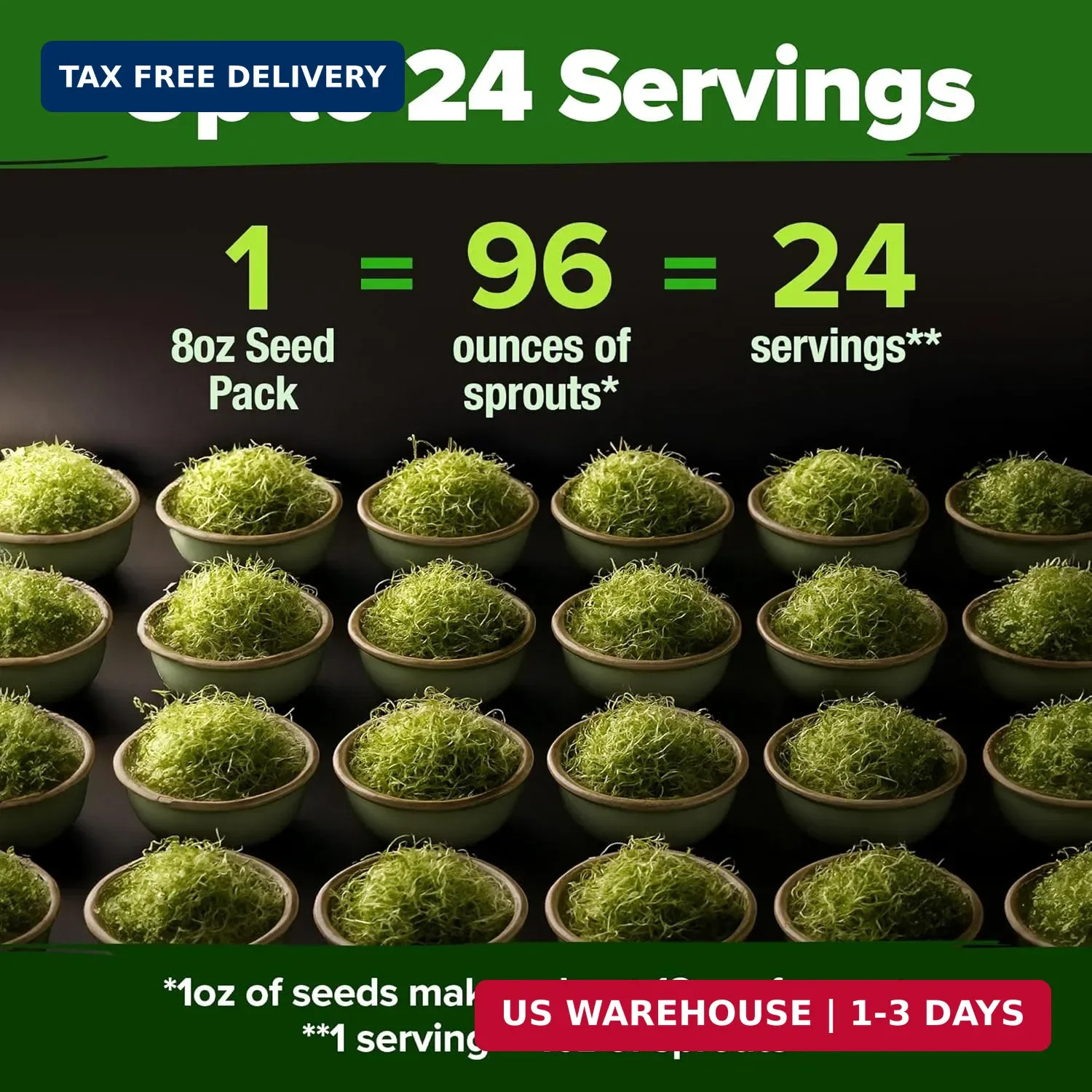 HOME GROWN Broccoli Seeds 8 oz Bulk Heirloom Non-GMO, High Germination, Sulforap