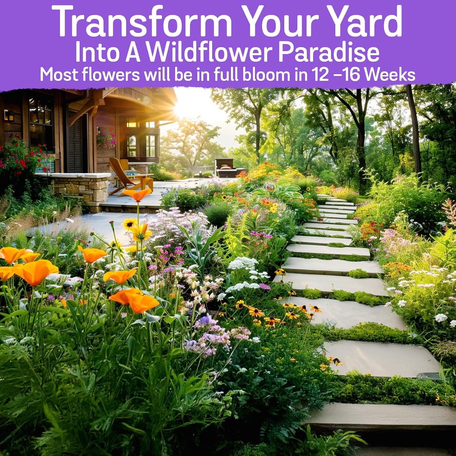 Wildflower Seeds Mix – Oz, 85,000 Seeds, 35 Variety Perennial & Annual Flower S