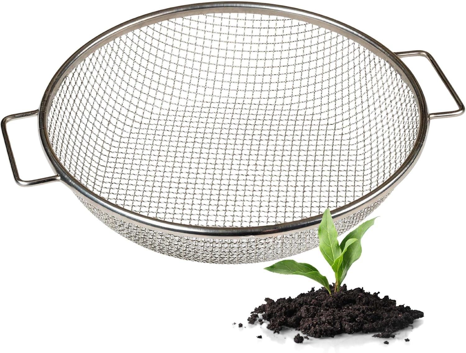 Round Soil Sifter for 5-Gallon Bucket (1/4-inch Mesh), Stainless 1/4 inch