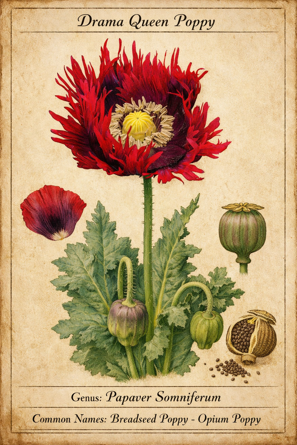 1,500 Drama Queen AKA Jimi’s Flag Poppy Seeds – P. Somniferum – Stunning Reds!