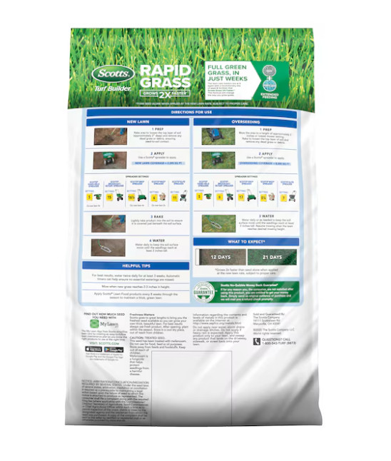 SALE – Scotts Turf Builder Rapid Grass Sun Shade 16-lb Mixture/Blend Grass Seed