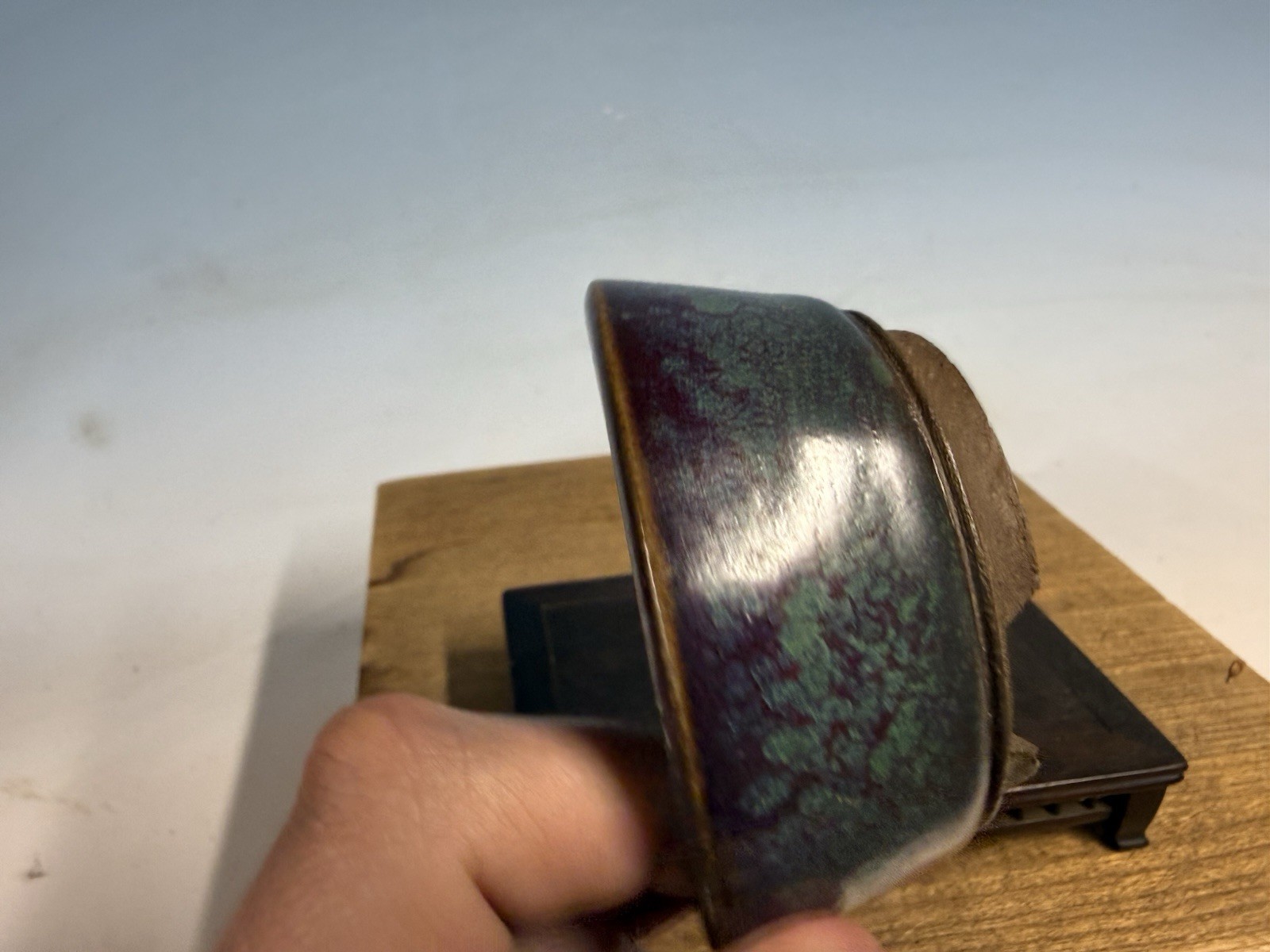 Japanese Unknown Maker Shohin Bonsai Tree Pot 3 5/8 By 1 5/8” Beautiful Glaze!!!