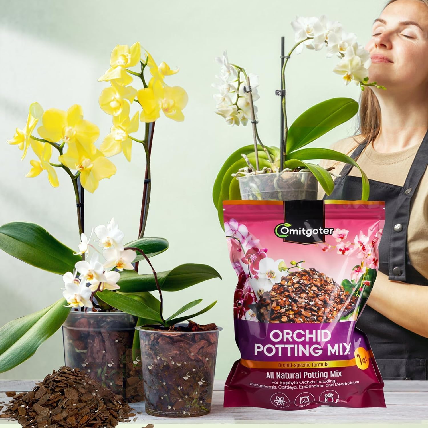 Organic Orchid Potting Mix 1Qt, Mixture of Orchid Bark and Perlite, Specifically