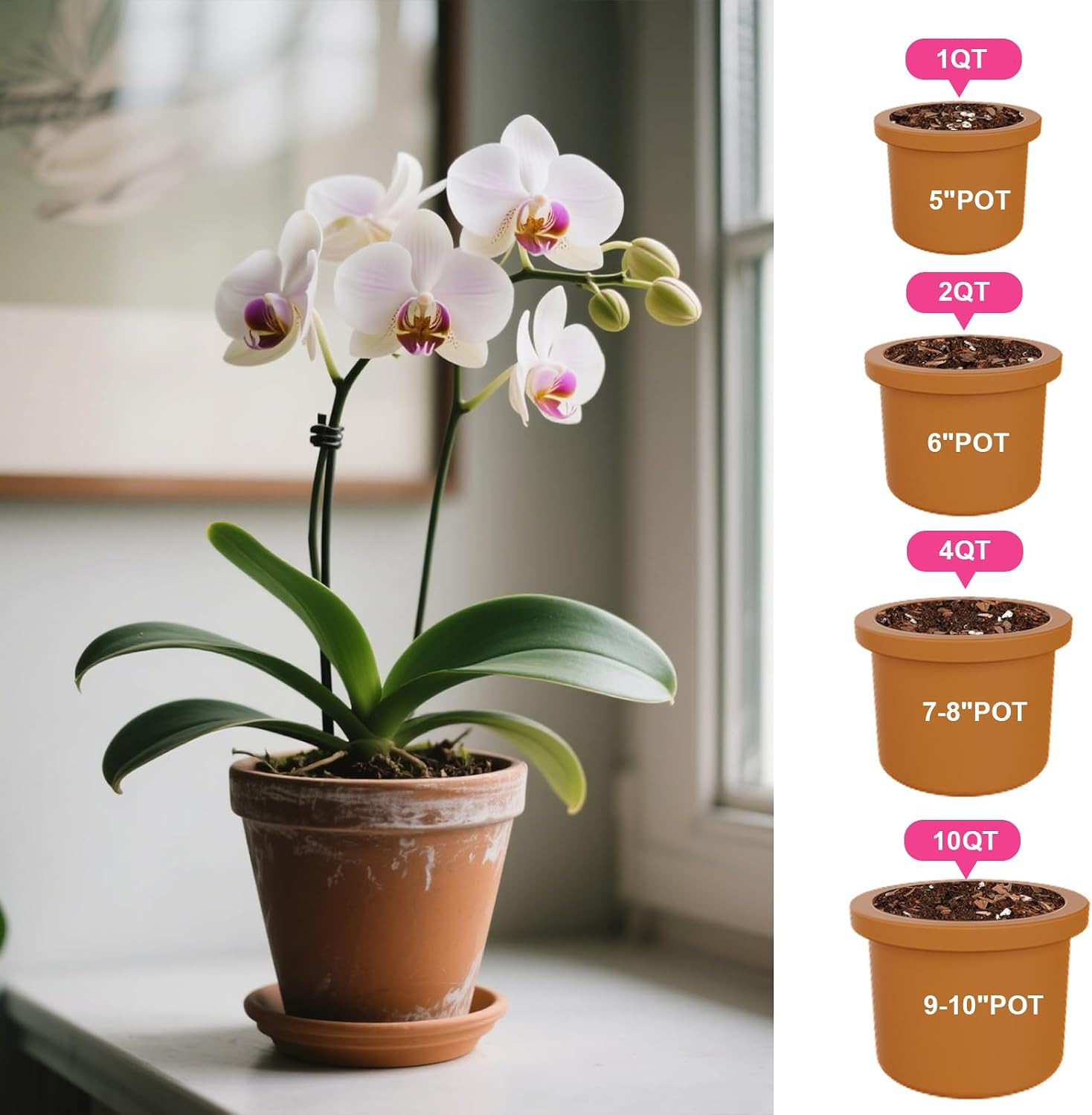 Organic Orchid Potting Mix 1Qt, Mixture of Orchid Bark and Perlite, Specifically