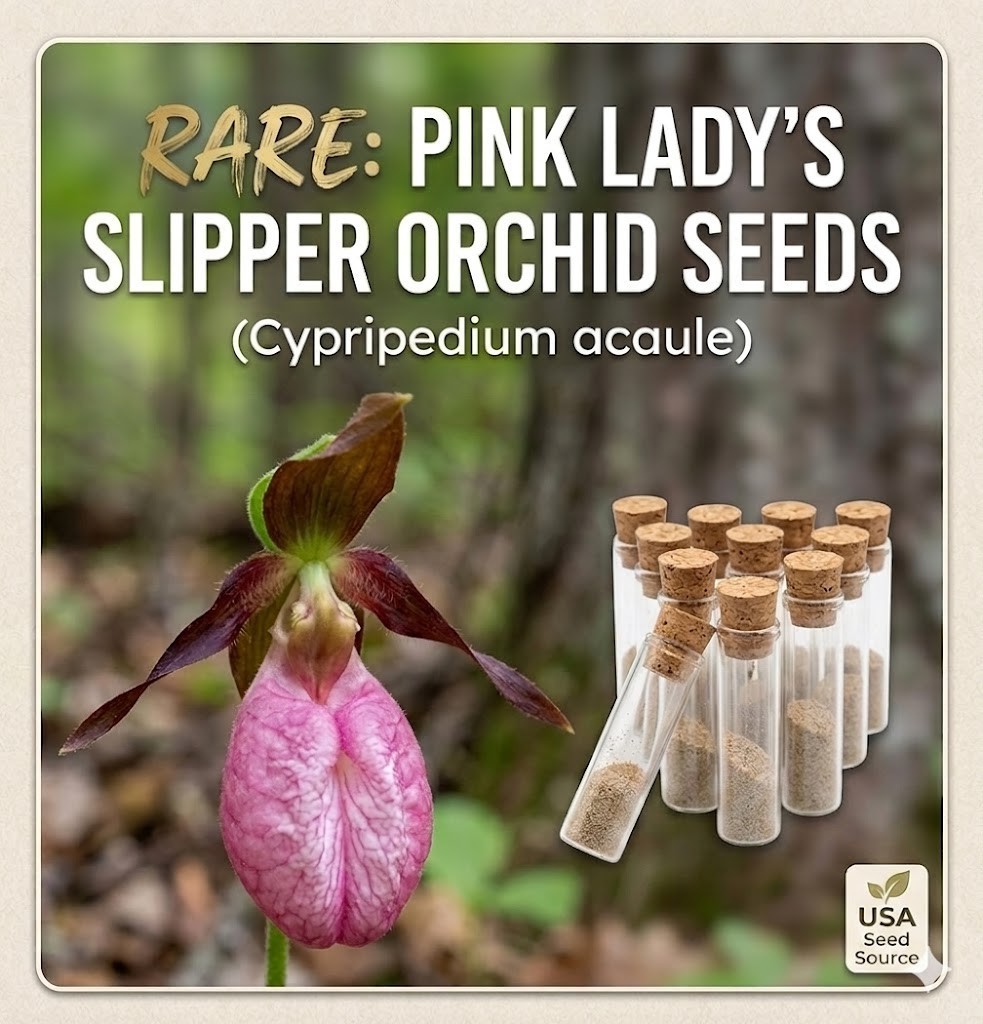 Stunning Pink Lady’s Slipper Orchid seeds ~ Moccasin Flower *10 Seeds