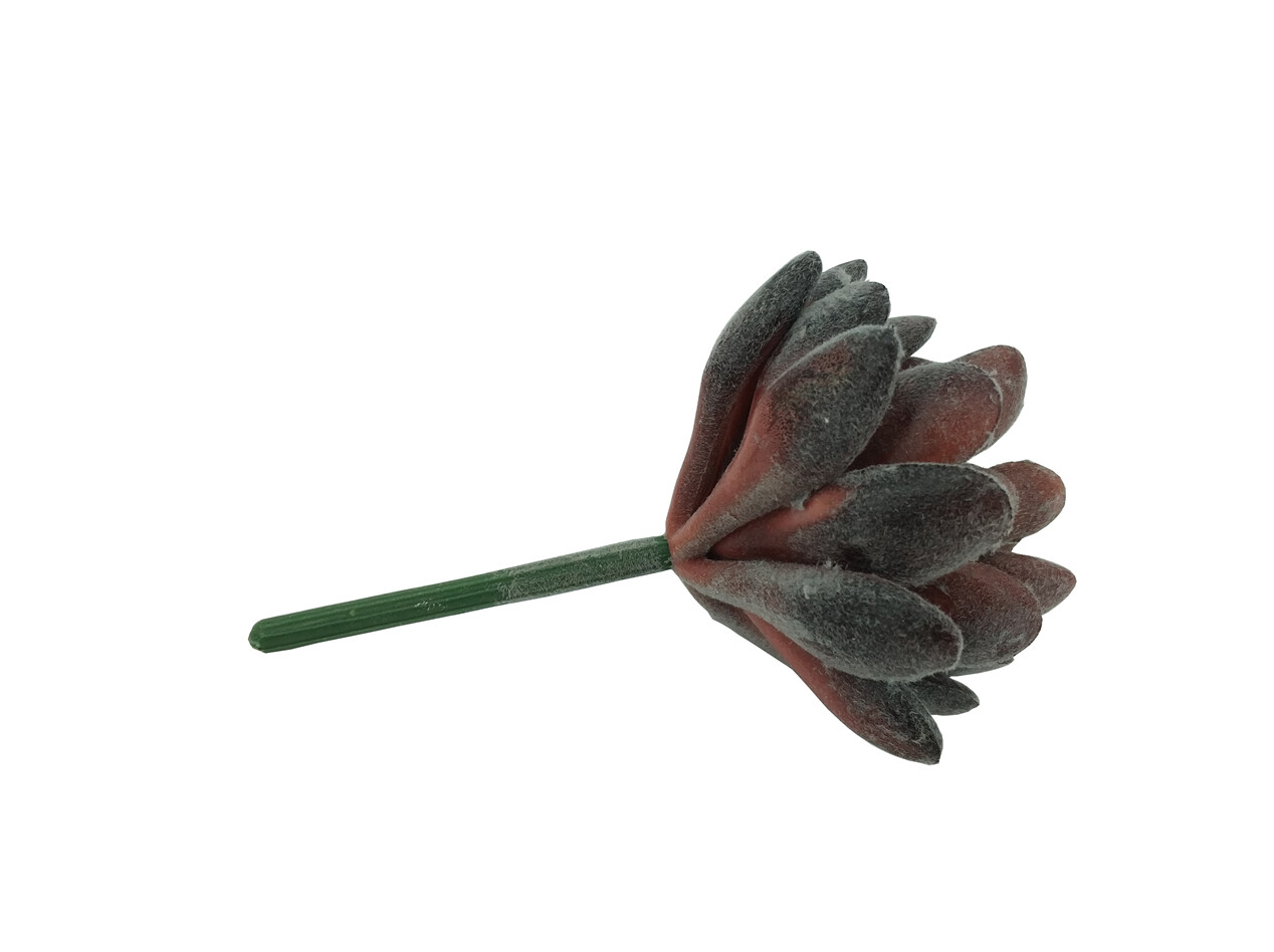 5.5″ H Black Planter w/ Succulent Purple Gem Forever Artificial Green Turf Moss